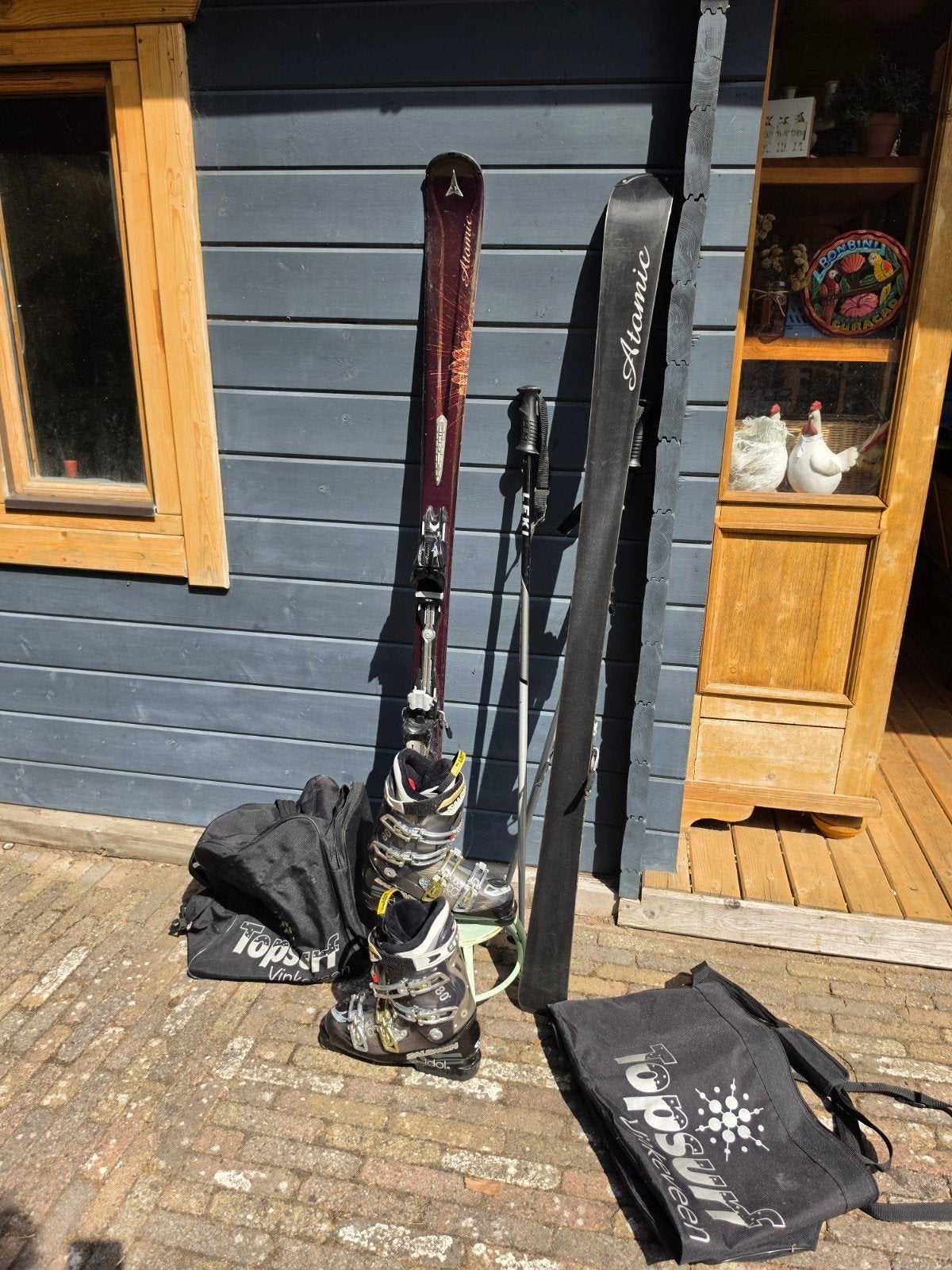 Complete ski set: Atomic ski's (159 cm), Salomon schoenen, Sport en Fitness, Skiën en Langlaufen, 140 tot 160 cm, Gebruikt, Ophalen of Verzenden