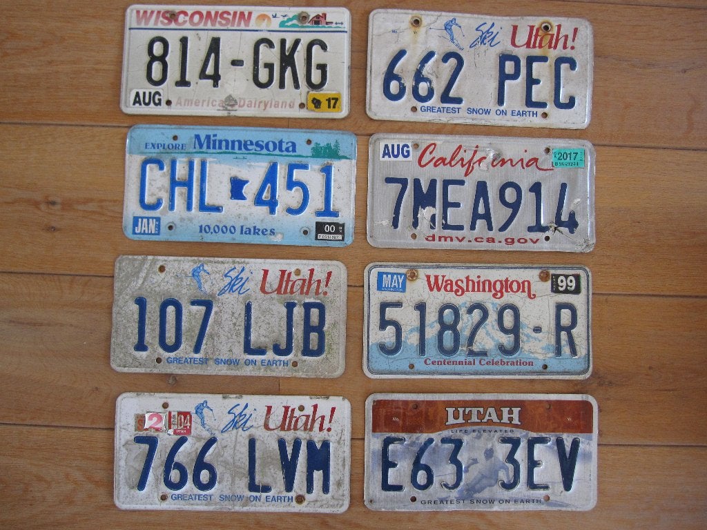 USA roadkill nummerplaten kentekenplaten nummerplaat, Verzamelen, Ophalen of Verzenden, Gebruikt, Auto's