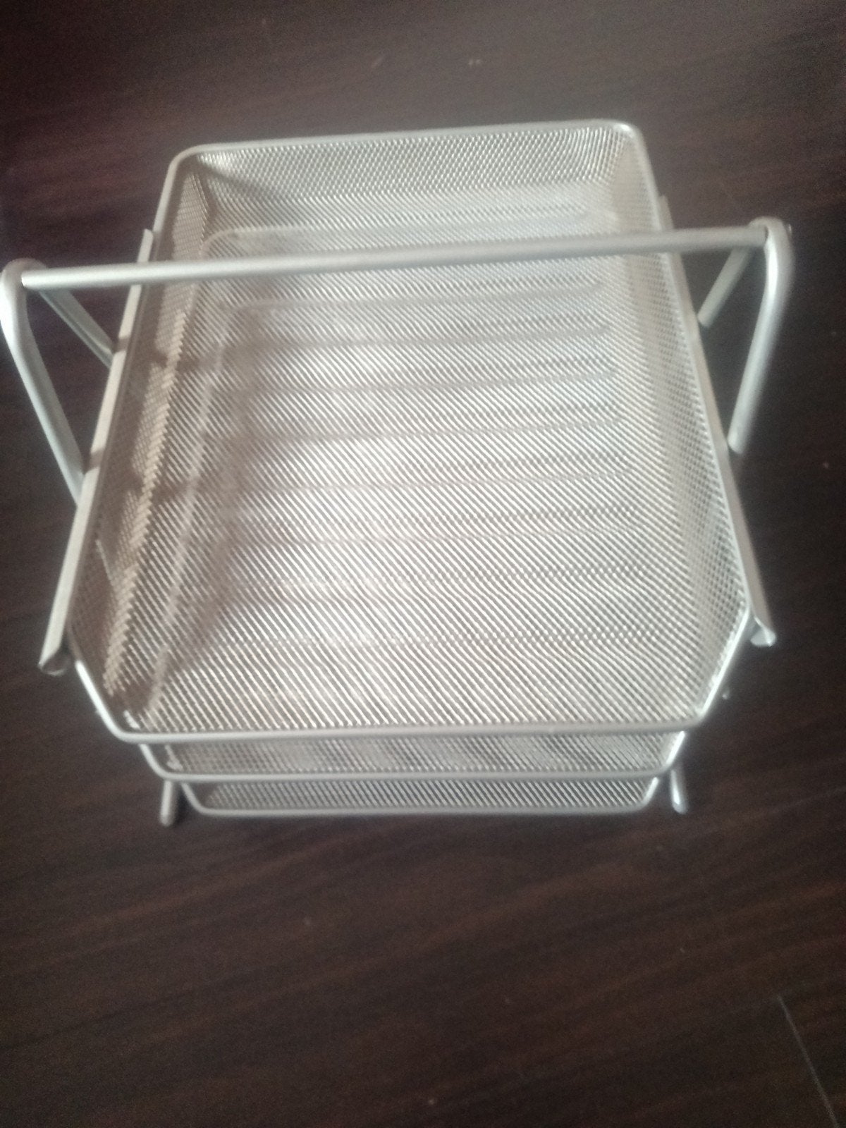 Zilveren Metalen Brievenbak – 3 Lagen – Bureau Organizer, Ophalen
