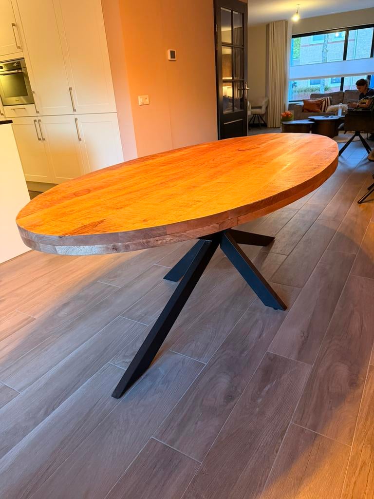 Mangohout eettafel te koop, Huis en Inrichting, Tafels | Eettafels, Ophalen, 100 tot 150 cm, 200 cm of meer, Zo goed als nieuw
