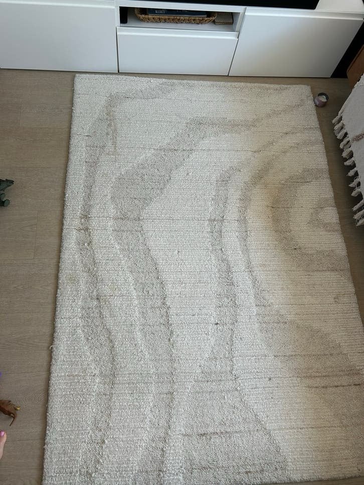Kleed 130x190 cm - 100% wol, Ophalen, Gebruikt, 100 tot 150 cm, Crème