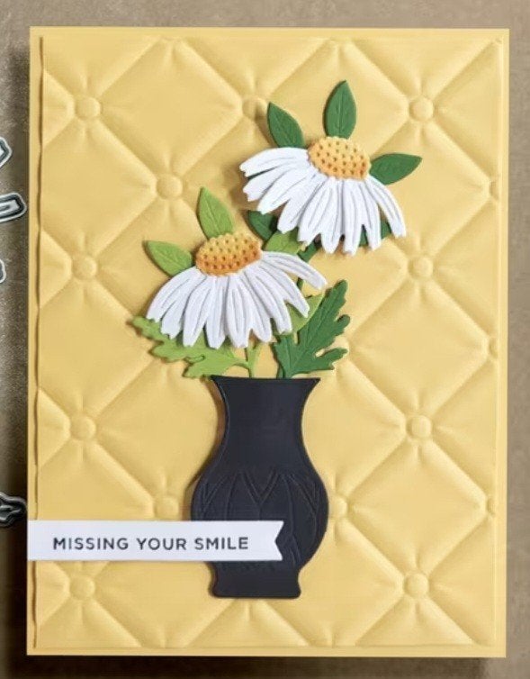 Nieuw snijmal vaas/  witte bloemen, Hobby en Vrije tijd, Kaarten | Zelf maken, Ophalen of Verzenden, Nieuw, Overige thema's, Pons of Mal