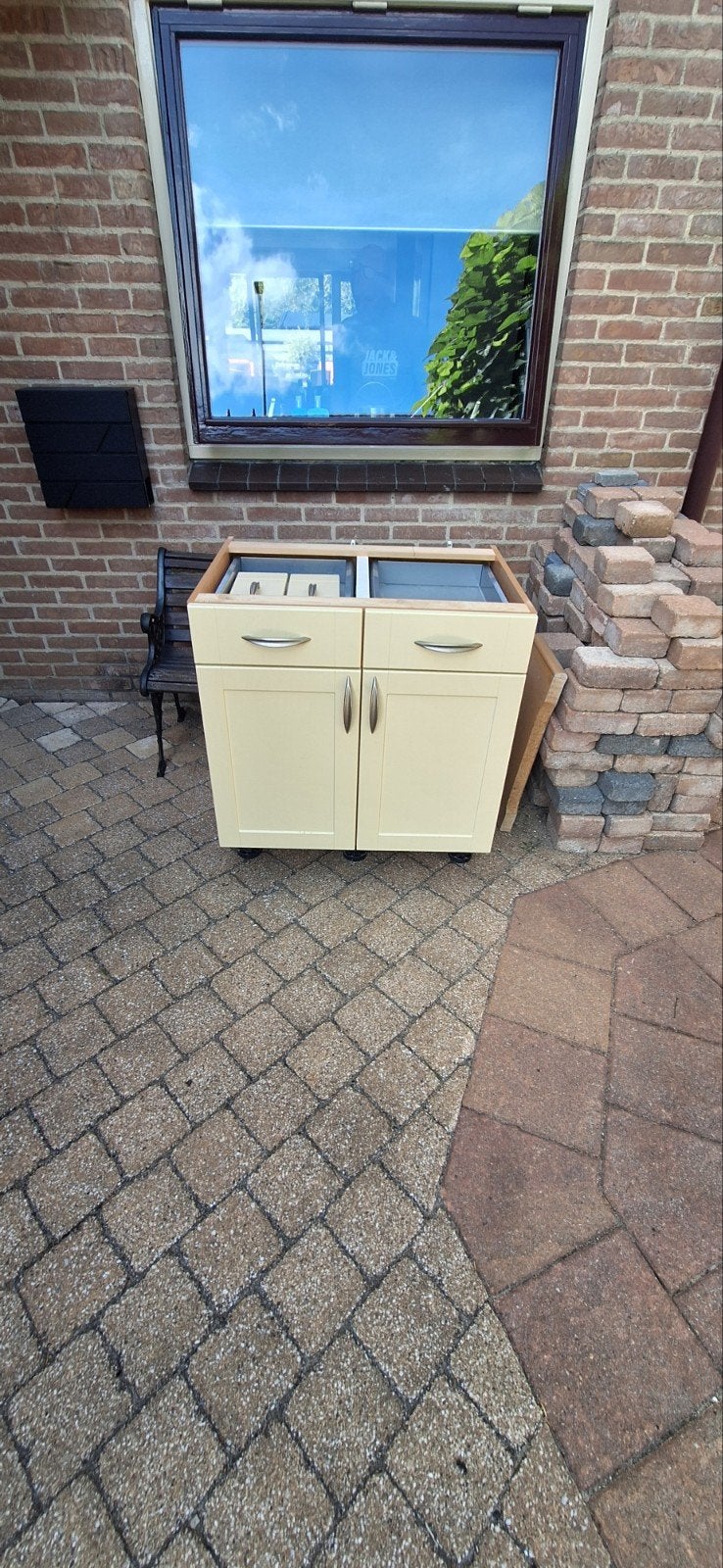 Compact keukenkastje met lades en deurtjes, Ophalen, Gebruikt