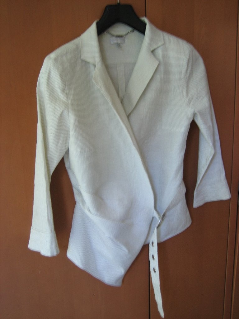 Chique a-symmetrisch blouse-jasje SYLVIA HEISE 38 snazzeys, Kleding | Dames, Blouses en Tunieken, Maat 38/40 (M), Verzenden, Wit