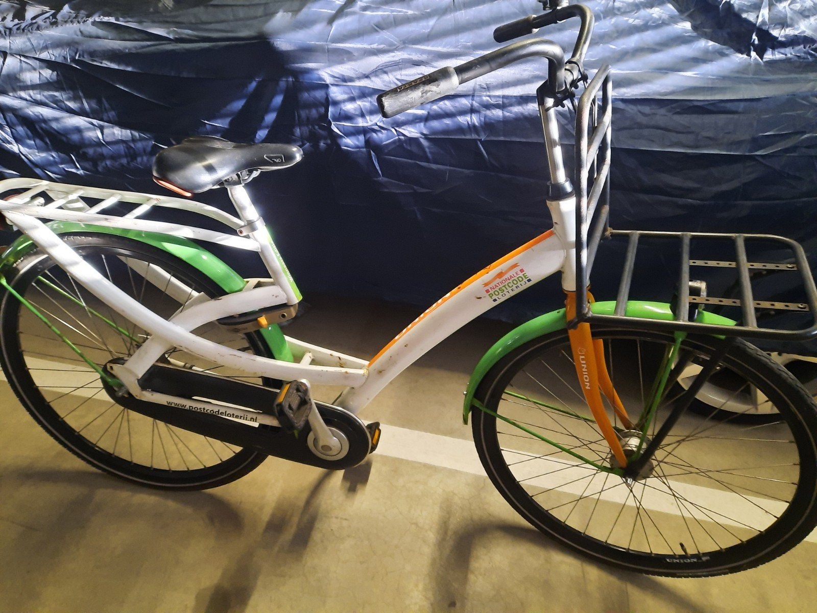 postcodeloterij fiets, transportfiets met terugtraprem, Terugtraprem, Gebruikt, 56 cm of meer, Ophalen