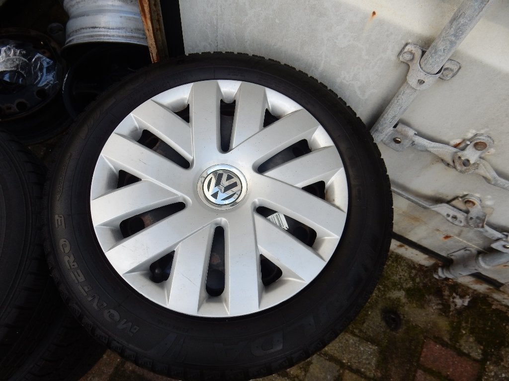 Winterset Vw Polo Staal 185/60/15, Ophalen, Gebruikt, 15 inch, Banden en Velgen