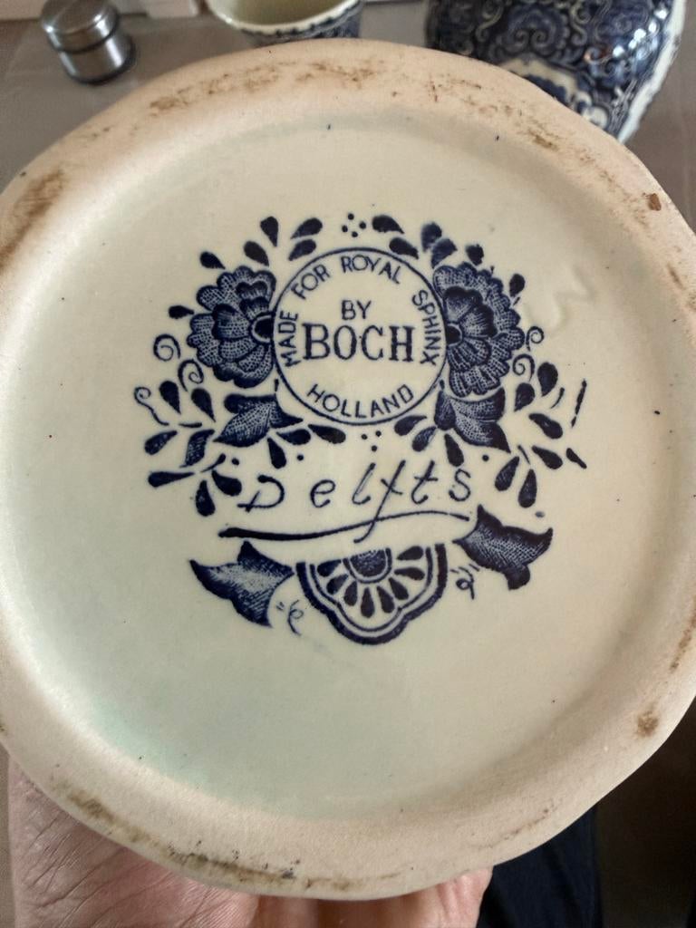 Set van 3 Delfts Blauw vazen - Royal Sphinx Boch Holland, Ophalen