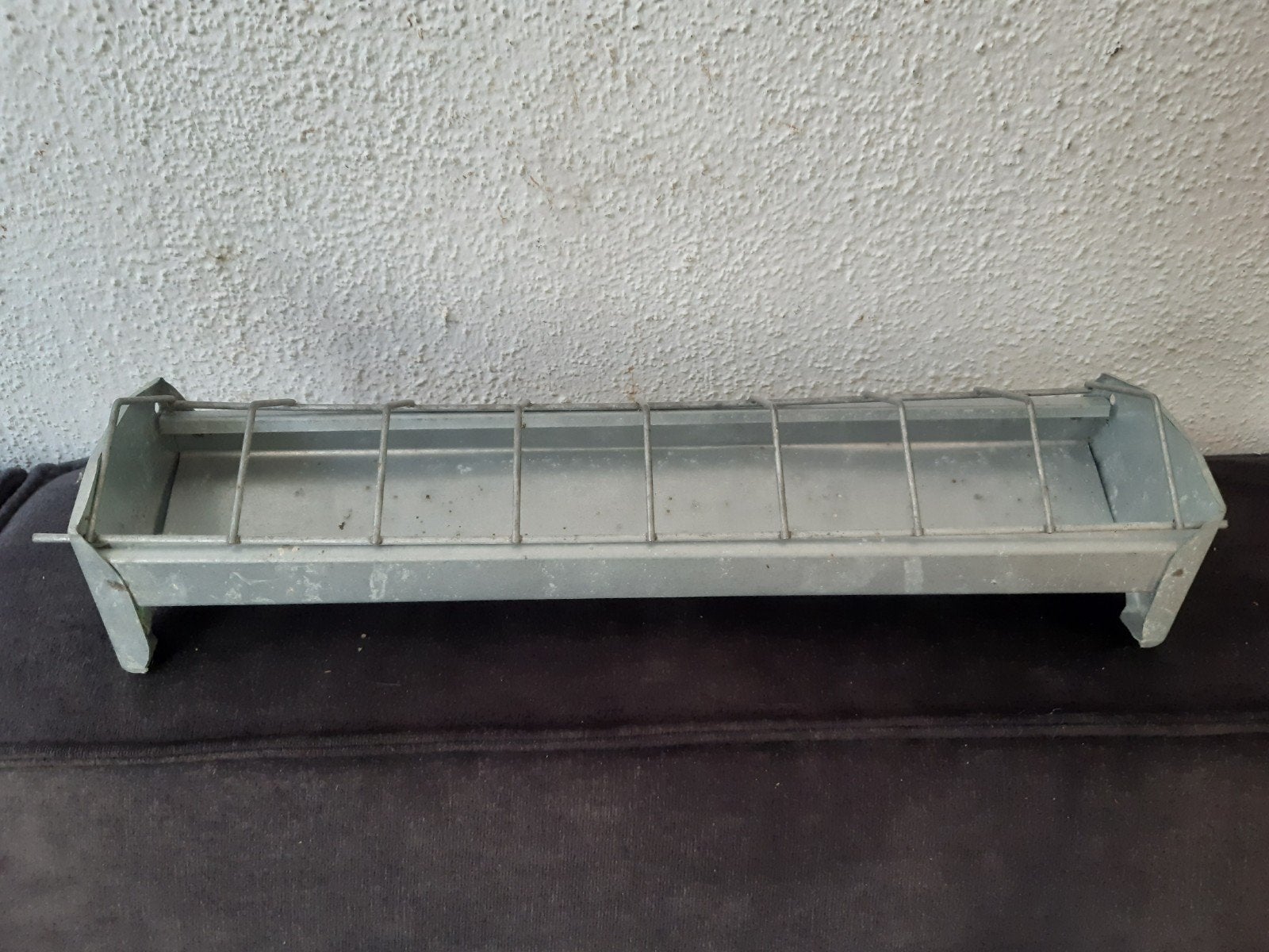 Zinken ?kippenvoer-,waterbakje ,stoer brocante ,landelijk, Antiek en Kunst, Ophalen of Verzenden