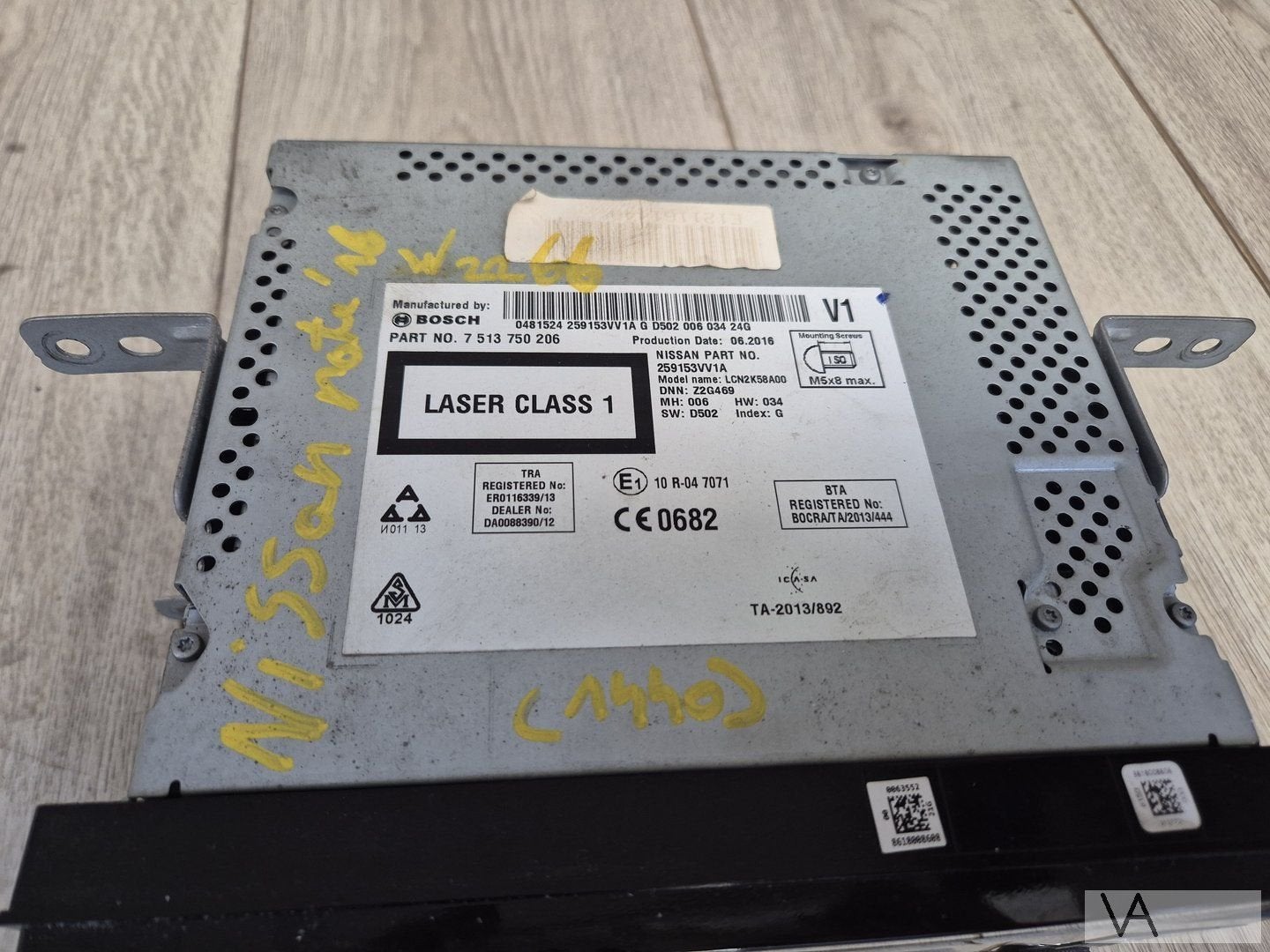 Nissan Note 2013 - 2019 radio navigatie module 259153vv1a, Gebruikt, -, -, Ophalen of Verzenden