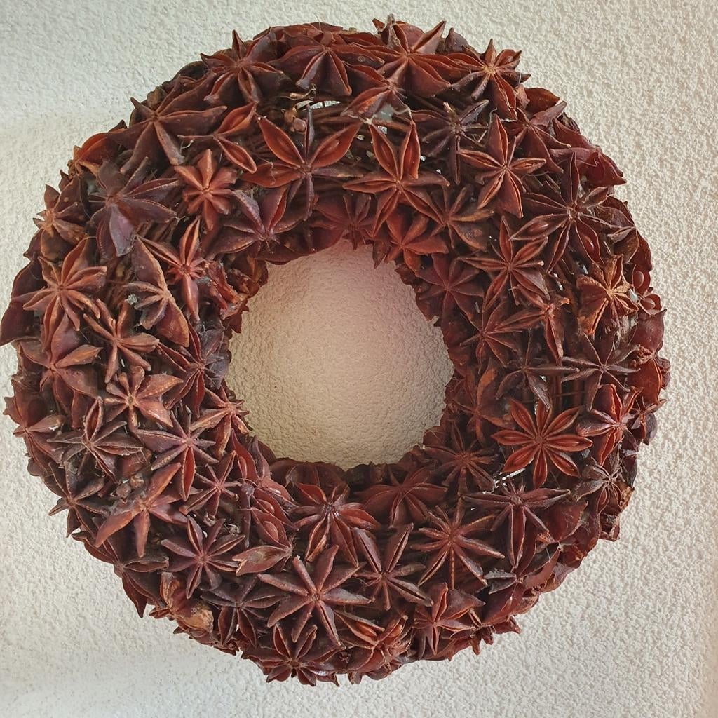 Decoratieve Anijsster Krans, Ophalen of Verzenden, Natuurlijk materiaal, Bruin, Landelijk