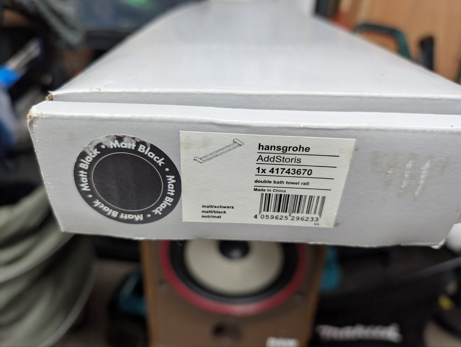 Hansgrohe AddStoris dubbele handdoekhouder mat zwart NIEUW, Ophalen, Nieuw