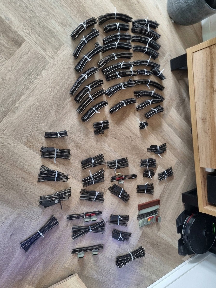 Grote Partij Modelspoor H0 300+ stukken rails, Gebruikt, Gelijkstroom, Fleischmann, Rails