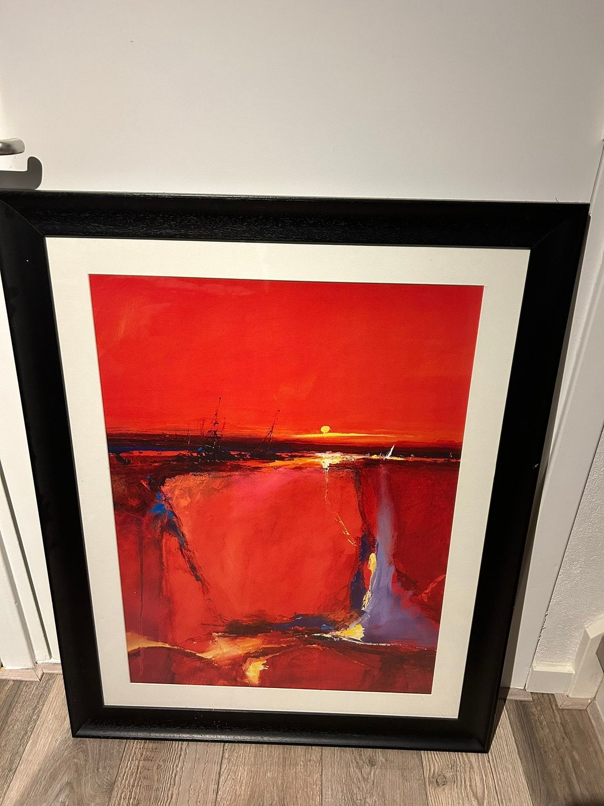 Schilderij met zwarte lijst, Antiek en Kunst, Ophalen