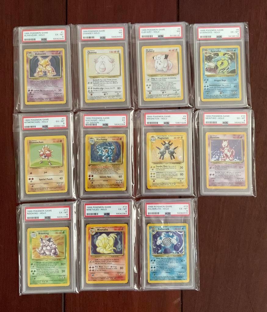 1999 Pokémon Base Holo Batch (11), Hobby en Vrije tijd, Ophalen, Zo goed als nieuw, Meerdere kaarten, Foil