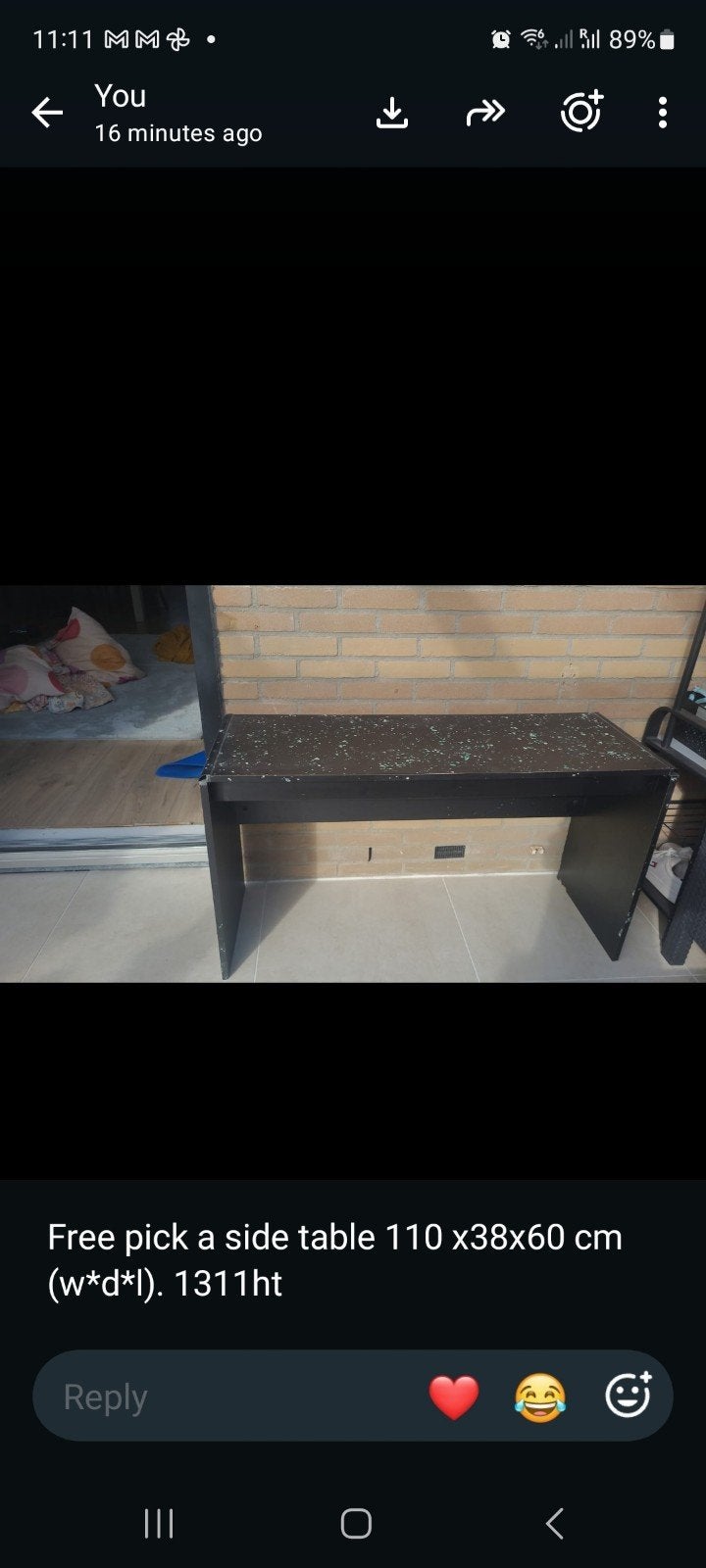 Free pick a side table 110 x38x60 cm (w*d*l). 1311HT, Ophalen of Verzenden