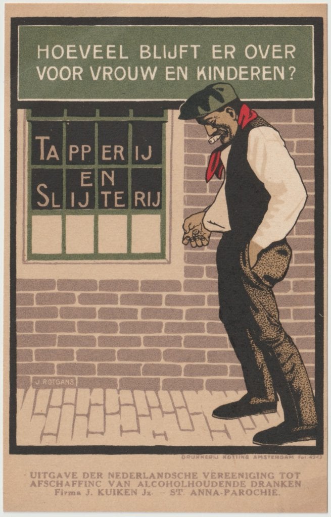 Anti Alcohol - illustrator: Jan Rotgans, Verzamelen, Ophalen of Verzenden, Voor 1920, Ongelopen, Politiek en Historie
