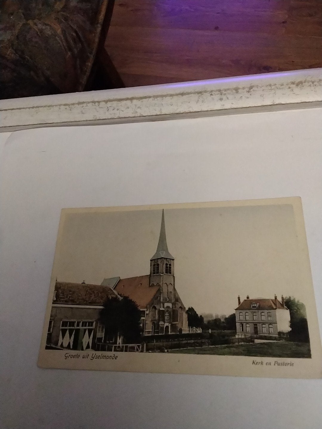 Oude ansichtkaart IJsselmonde: Kerk en Pastorie, Ophalen of Verzenden