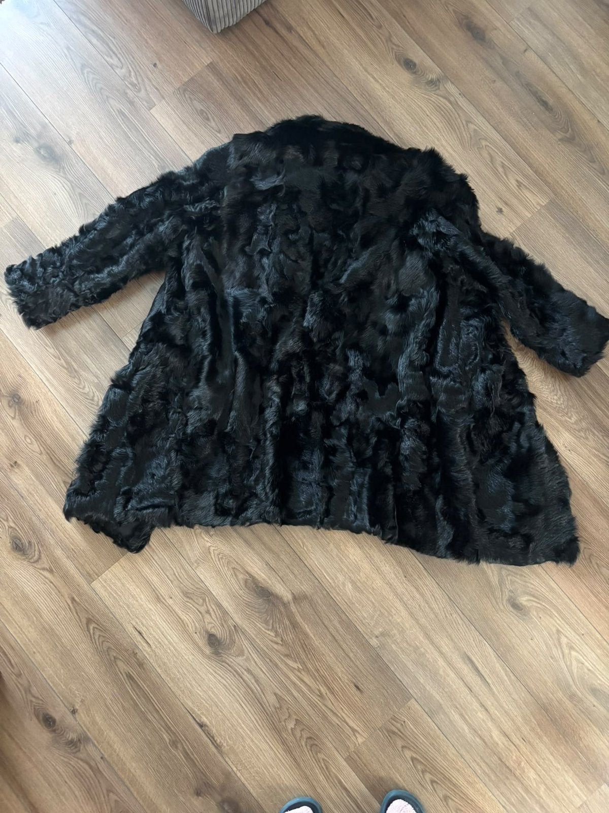 Exclusieve Vintage Jas van Echt Bont – Diepzwart/Lengte 90cm, Ophalen of Verzenden, Zo goed als nieuw, Zwart