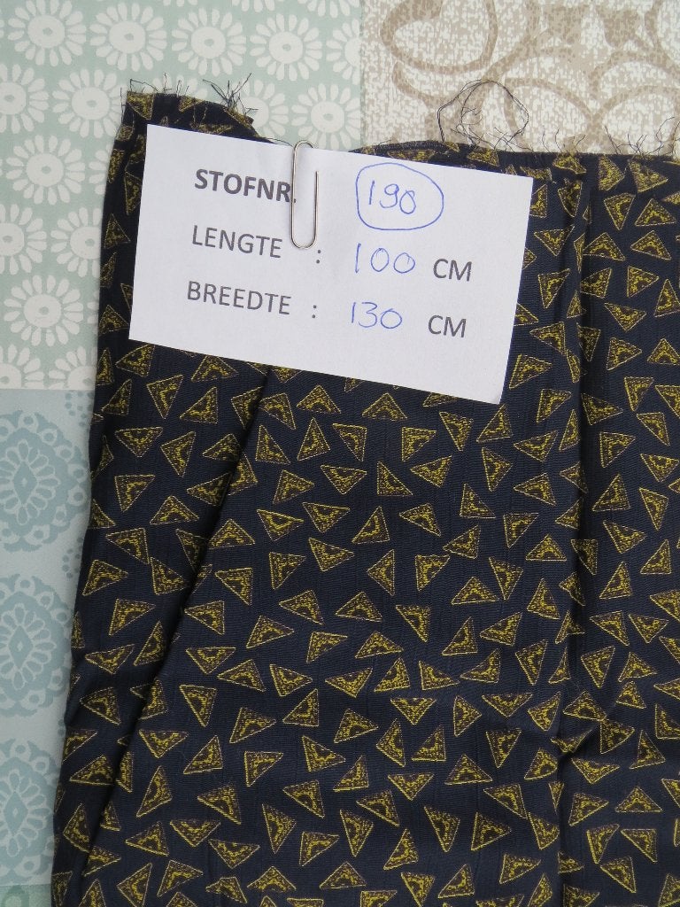 Lap stof (blauw met geel motief), 120 cm of meer, Nieuw, Ophalen of Verzenden, Katoen