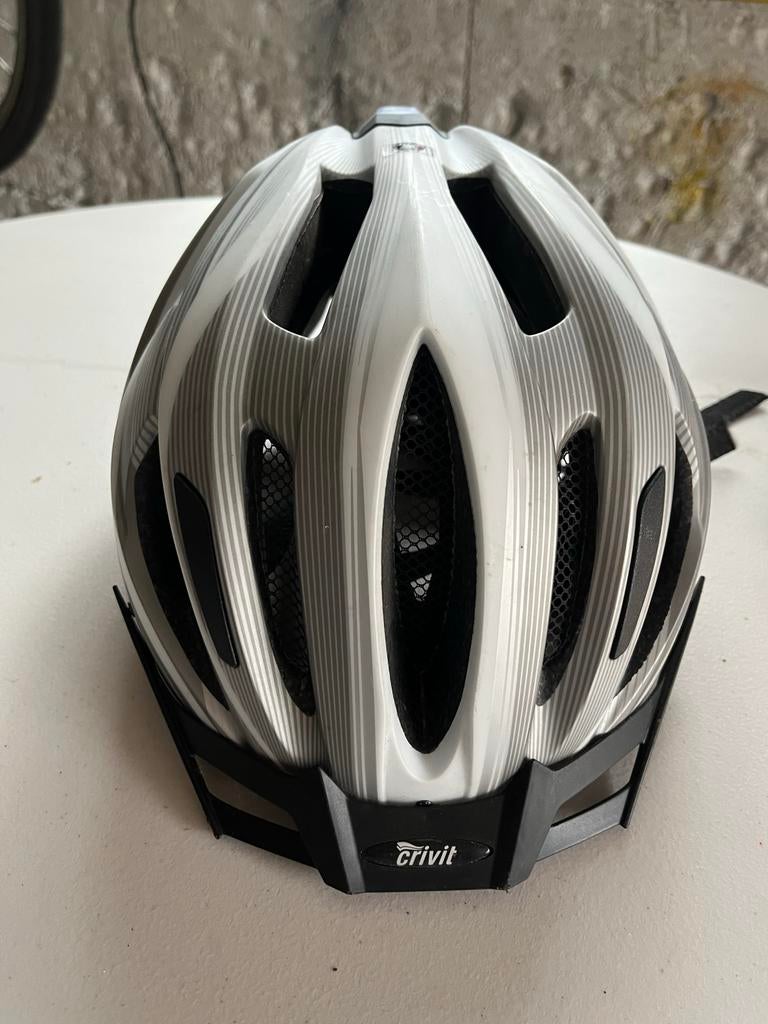 Crivit fietshelm - Wit/Grijs, Ophalen, Gebruikt, M, Heer of Dame