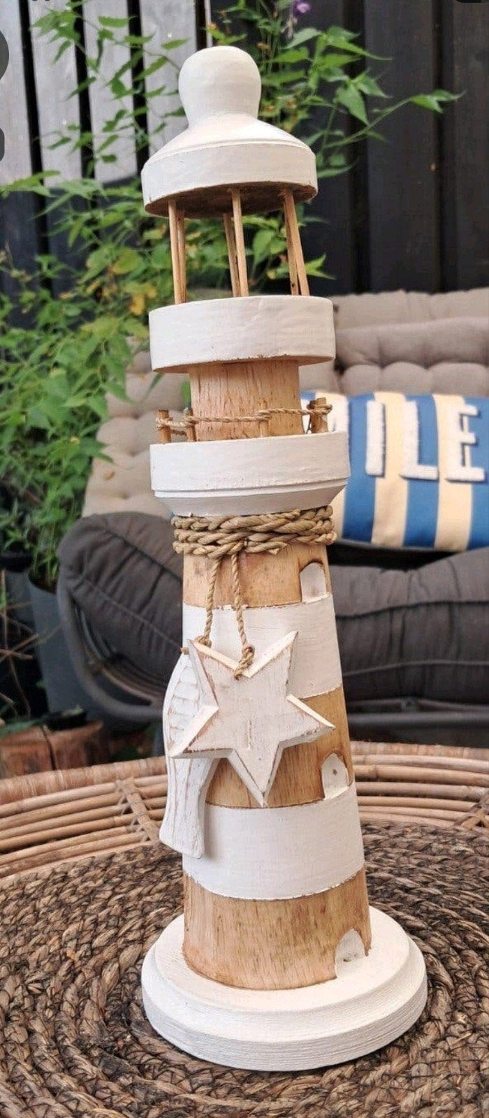 Ibiza Beach style vuurtoren wit hout, Verzenden, Nieuw, Overige typen