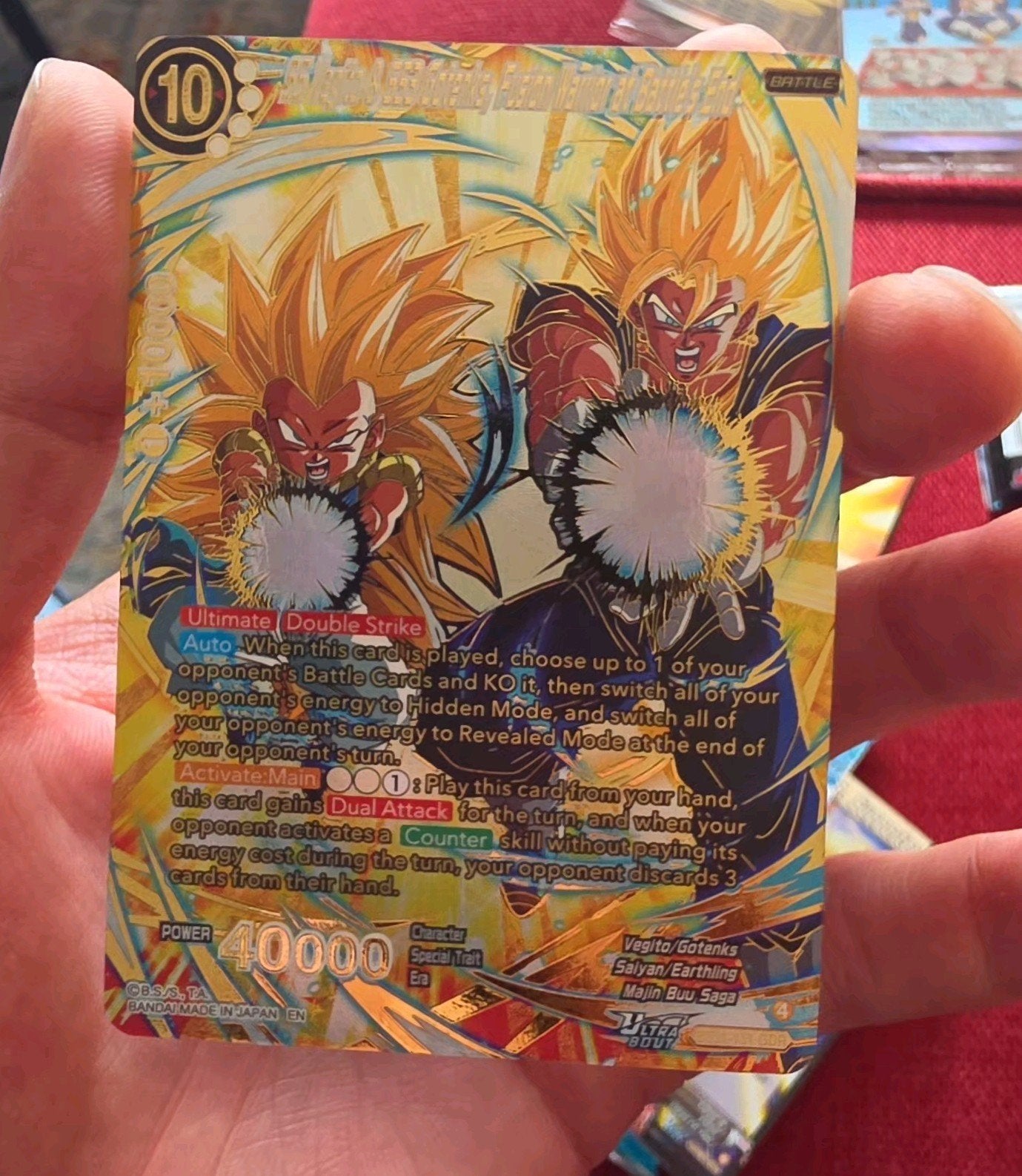 DRAGON BALL Z MASTERS BT31 GOTENKS & VEGITO GDR  plus SCR, Ophalen, Nieuw, Losse kaart, Foil