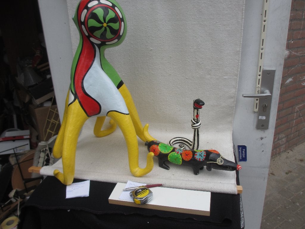 Niloc Pagen kunst TECKEL en SLANG en GROTE OCTOPUS, Antiek en Kunst, Beschilderd, Zoogdier, Beeld, Europa