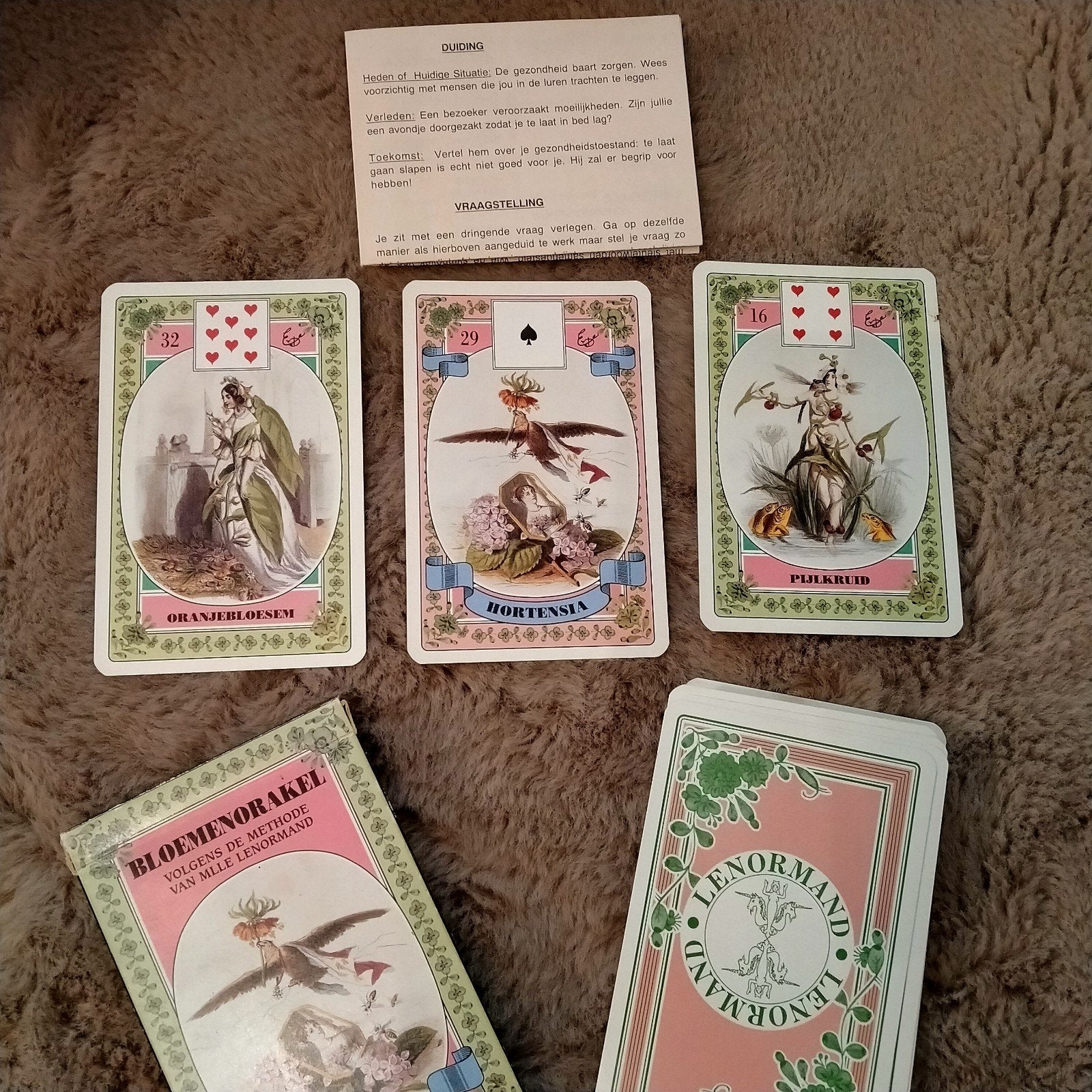 Bloemenorakel Mlle Lenormand  Erna Droesbeke met handleiding, Gelezen, Erna Droesbeke, Tarot of Kaarten leggen, Overige typen