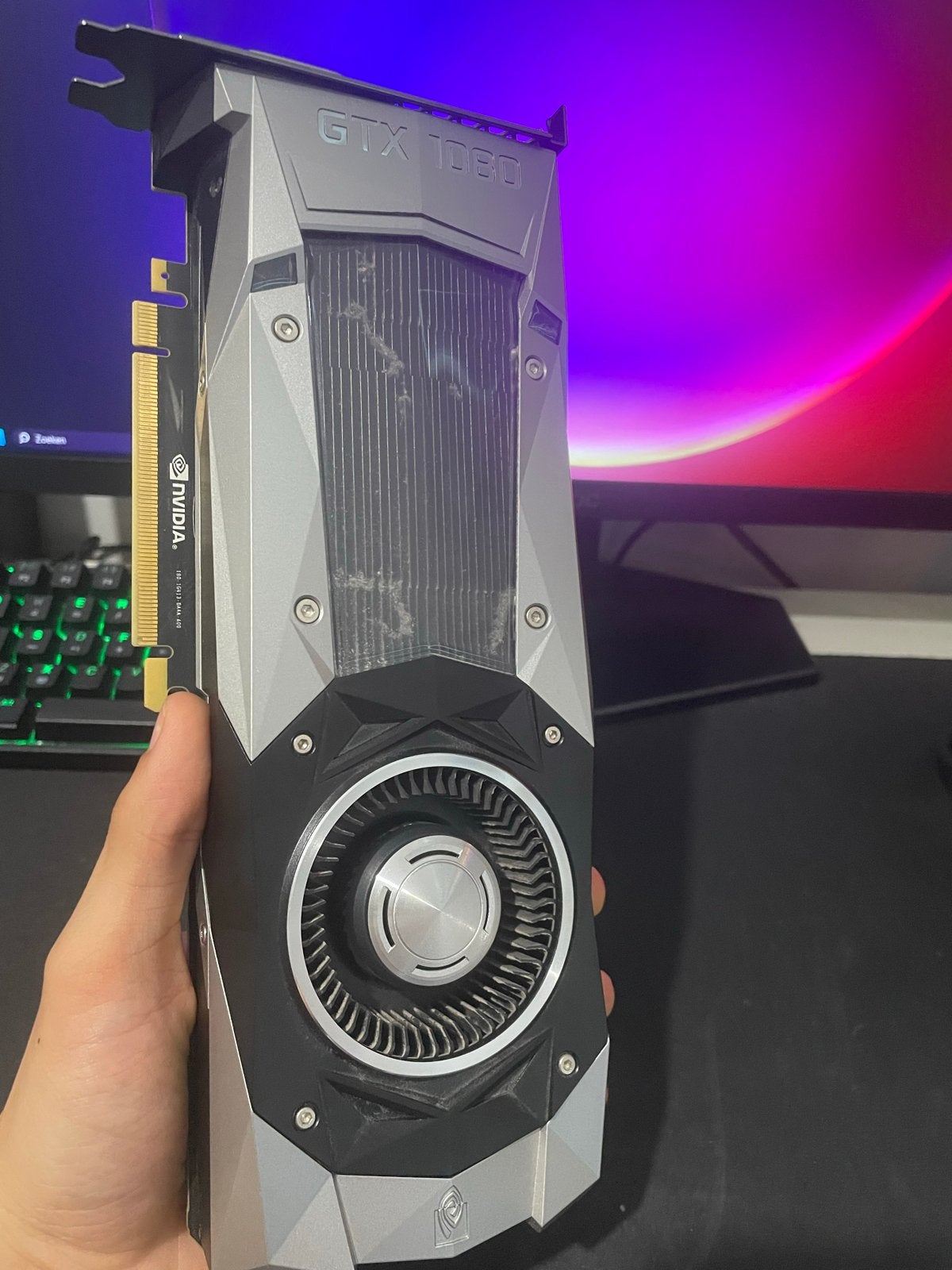 Nvidia GeForce GTX 1080 Founders edition, PCI-Express 3, Gebruikt, Ophalen of Verzenden, GDDR5