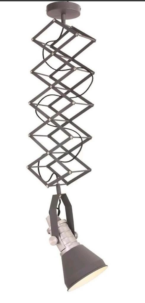 Industriële Hanglamp Anne Telescope Grijs Steinhauer, Huis en Inrichting, Gebruikt, Steinhauer, Ophalen of Verzenden, Metaal