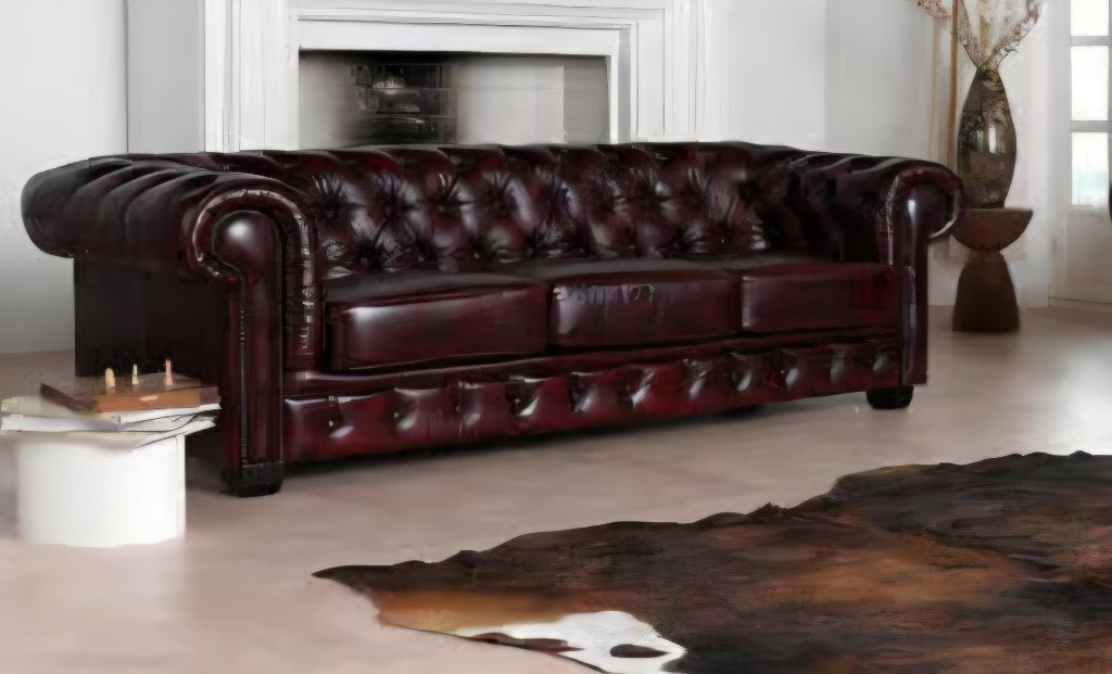 Chesterfield bankstel, Ophalen, Gebruikt, 150 tot 200 cm, Driepersoons