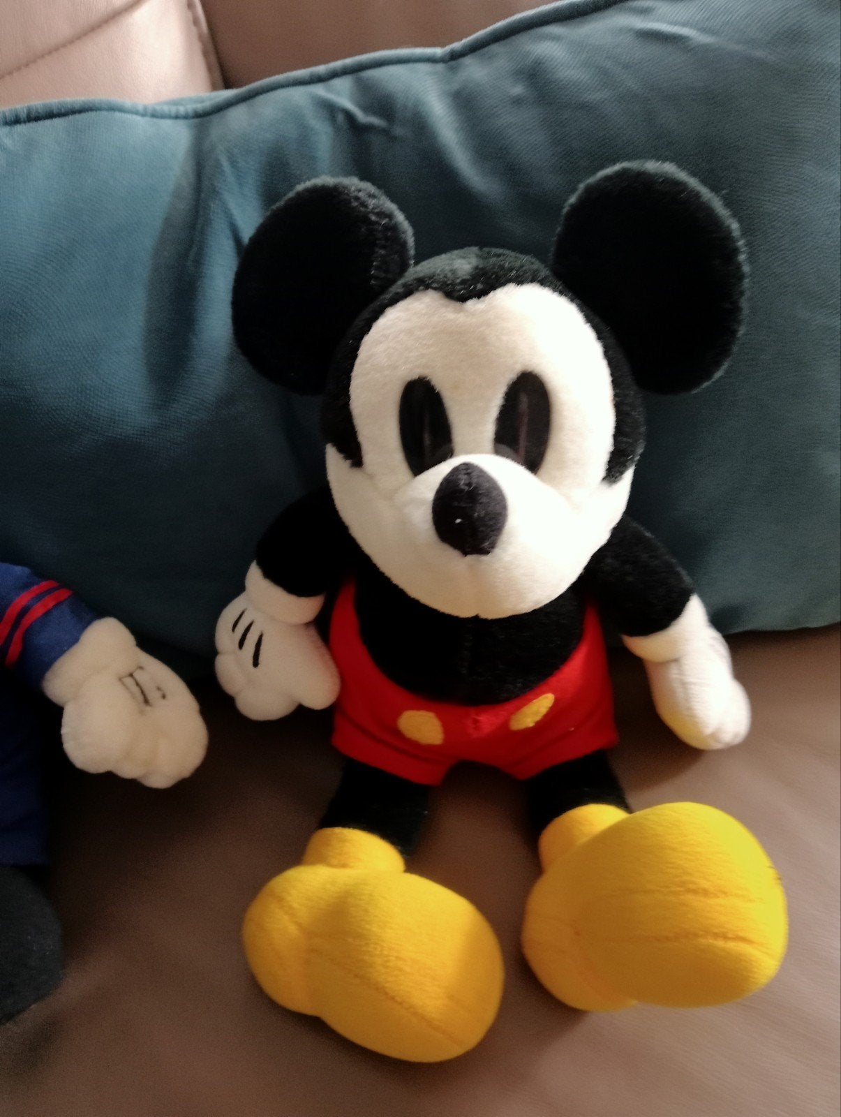 Vintage Mickey Mouse knuffel met echt kloppend hart, Ophalen of Verzenden, Mickey Mouse, Zo goed als nieuw, Beeldje of Figuurtje