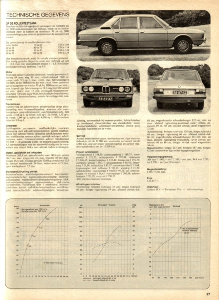 Autovisie test BMW 520i Juli 1973, Ophalen of Verzenden, Gelezen, BMW