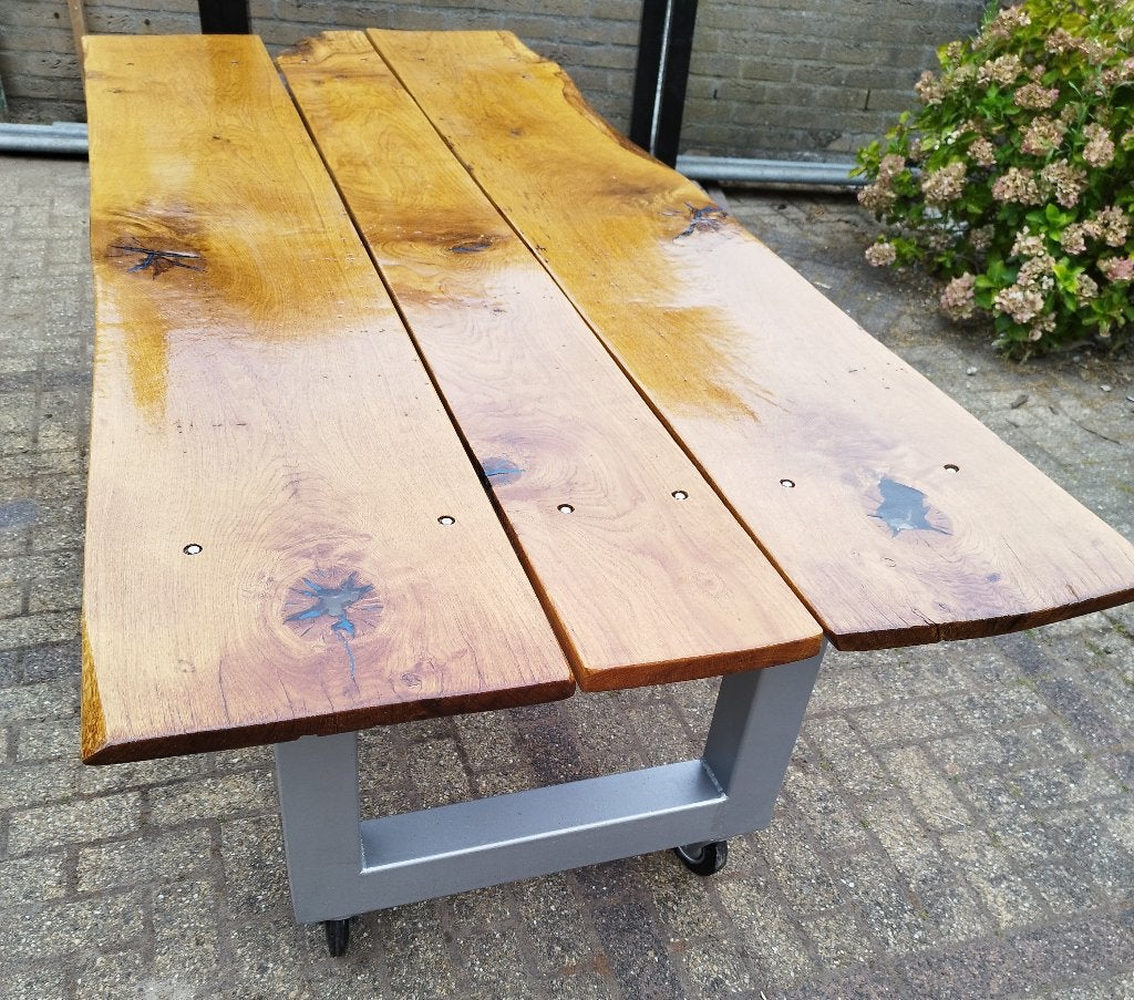BOOMSTAM TUINTAFEL VAN MASSIEF FRANS EIKEN, Ophalen, Nieuw, Rechthoekig, Hout