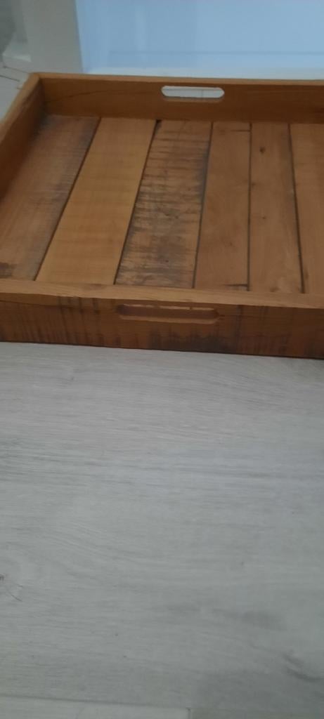 Dienblad, Huis en Inrichting, Woonaccessoires | Dienbladen, Ophalen, Zo goed als nieuw, Vierkant, Hout
