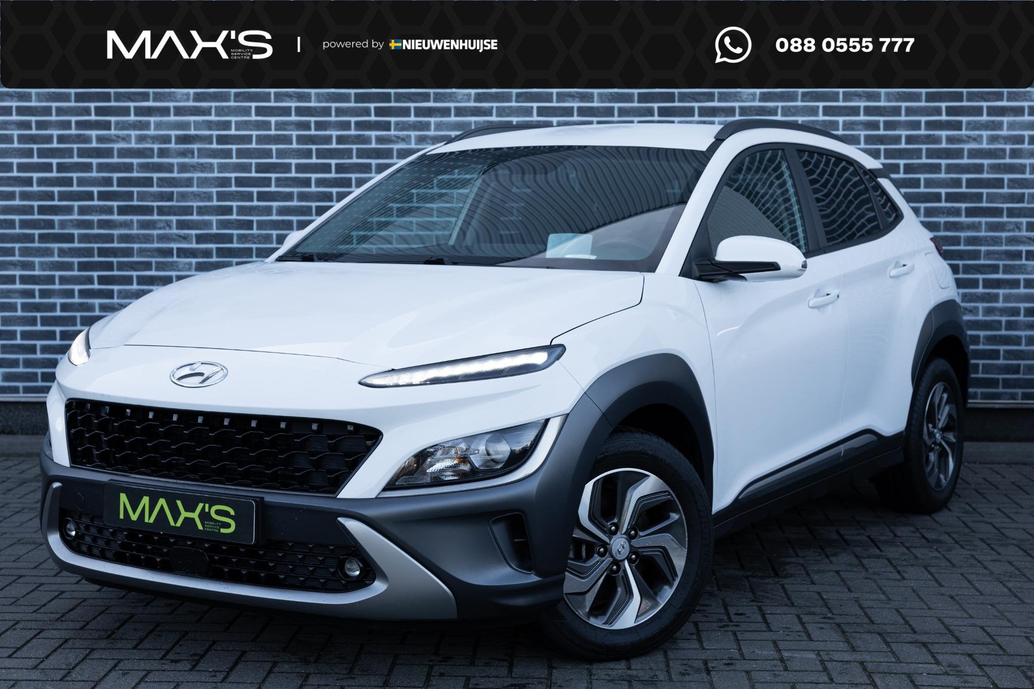 Hyundai Kona 1.6 GDI HEV Fashion | Krell Audio | Head-up Dis, Auto's, Dealer onderhouden, Stof, Gebruikt, 2 kWh
