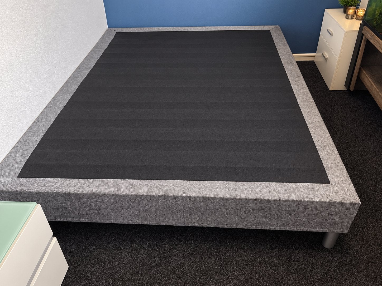 Boxspring onderstel 160x200 cm - Grijs, Huis en Inrichting, Ophalen, Tweepersoons, Zo goed als nieuw, 200 cm