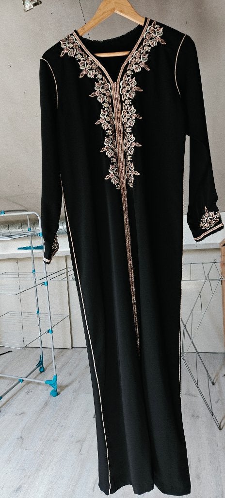 Marokkaanse kaftan/djellaba, Zwart, Maat 42/44 (L), Nieuw, Ophalen of Verzenden