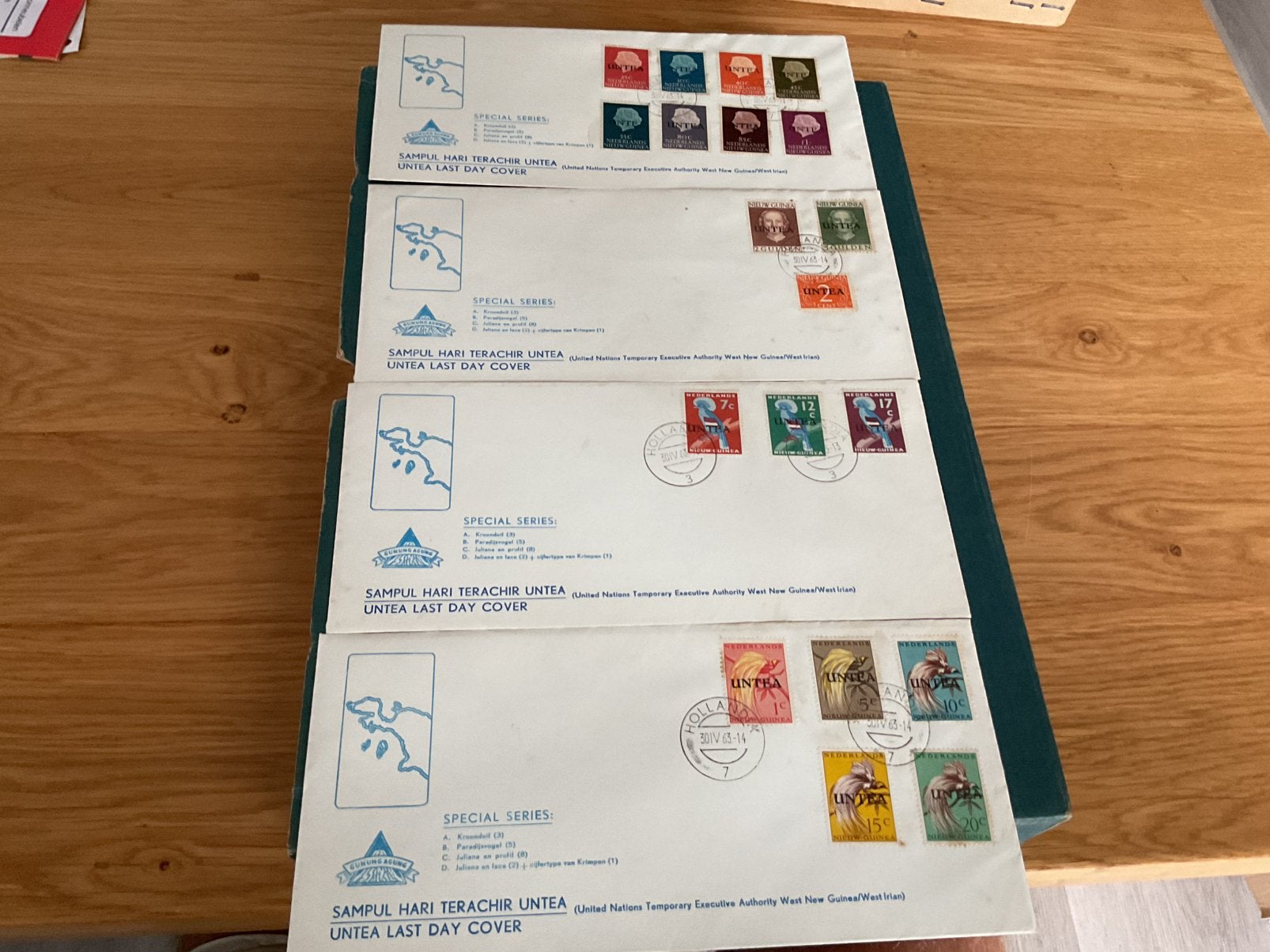 Nederlands Nieuw Guinea serie FDC UNTEA, Postzegels en Munten, Postzegels | Eerstedagenveloppen, Ophalen of Verzenden