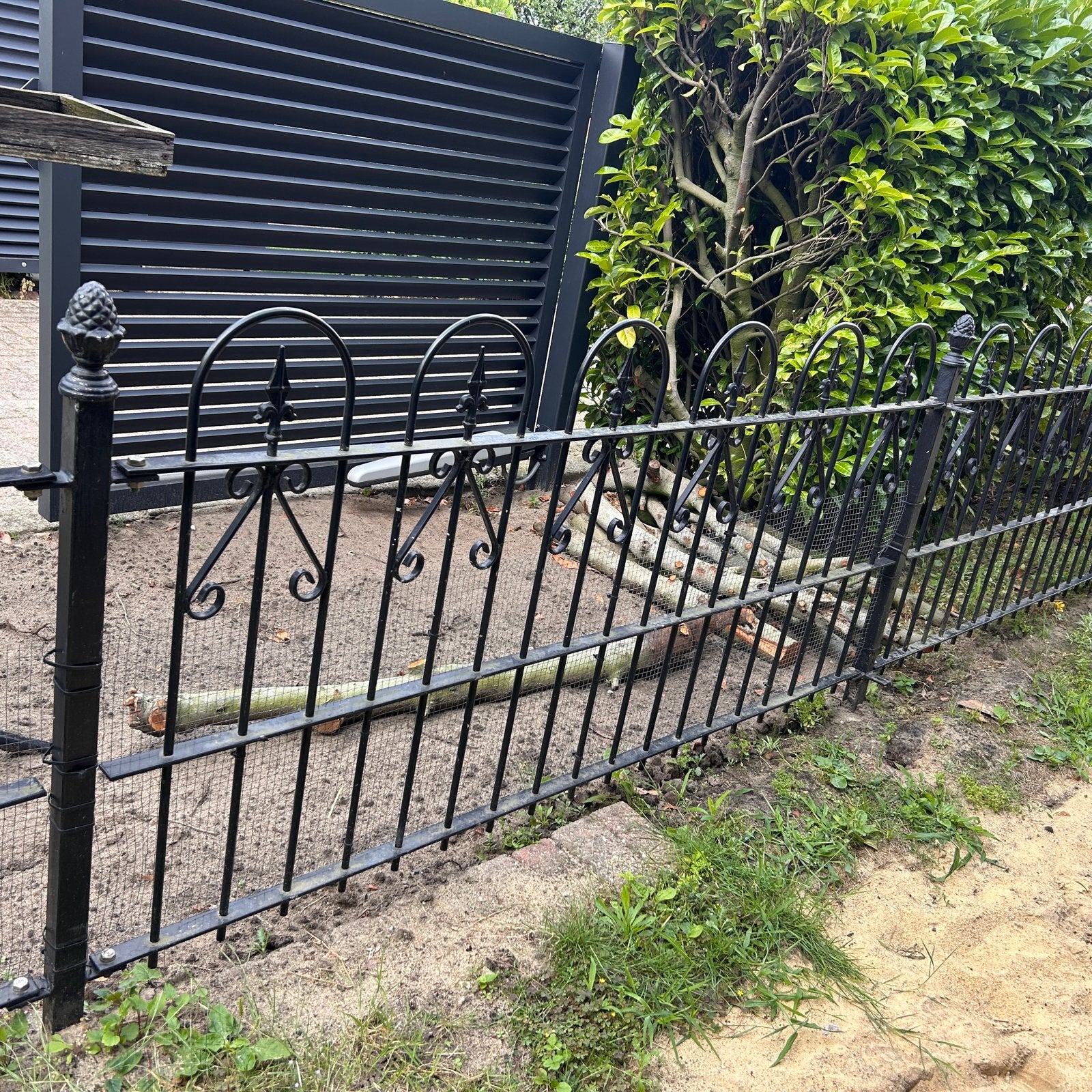 41 meter zwart stalen sierhekwerk met 2 poorten, Ophalen