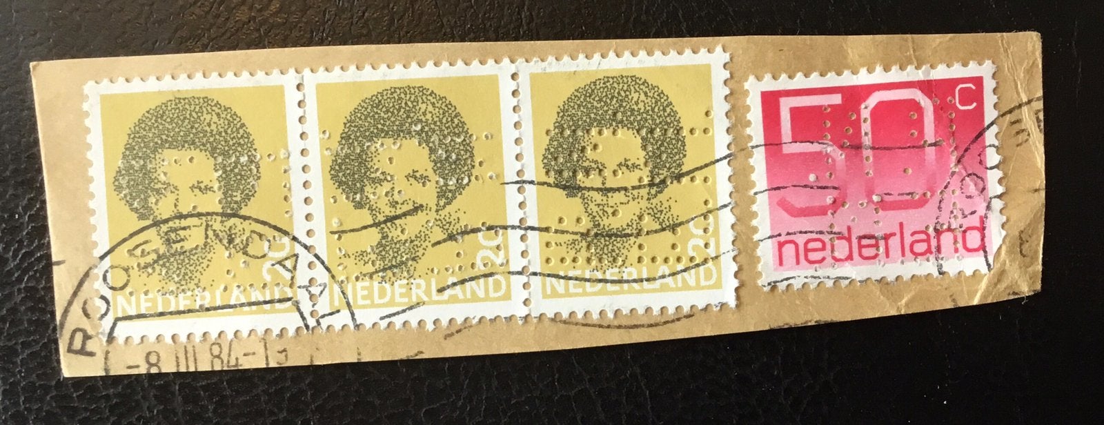 Perfins Nederland kavel per 25, Ophalen of Verzenden, Na 1940, Gestempeld