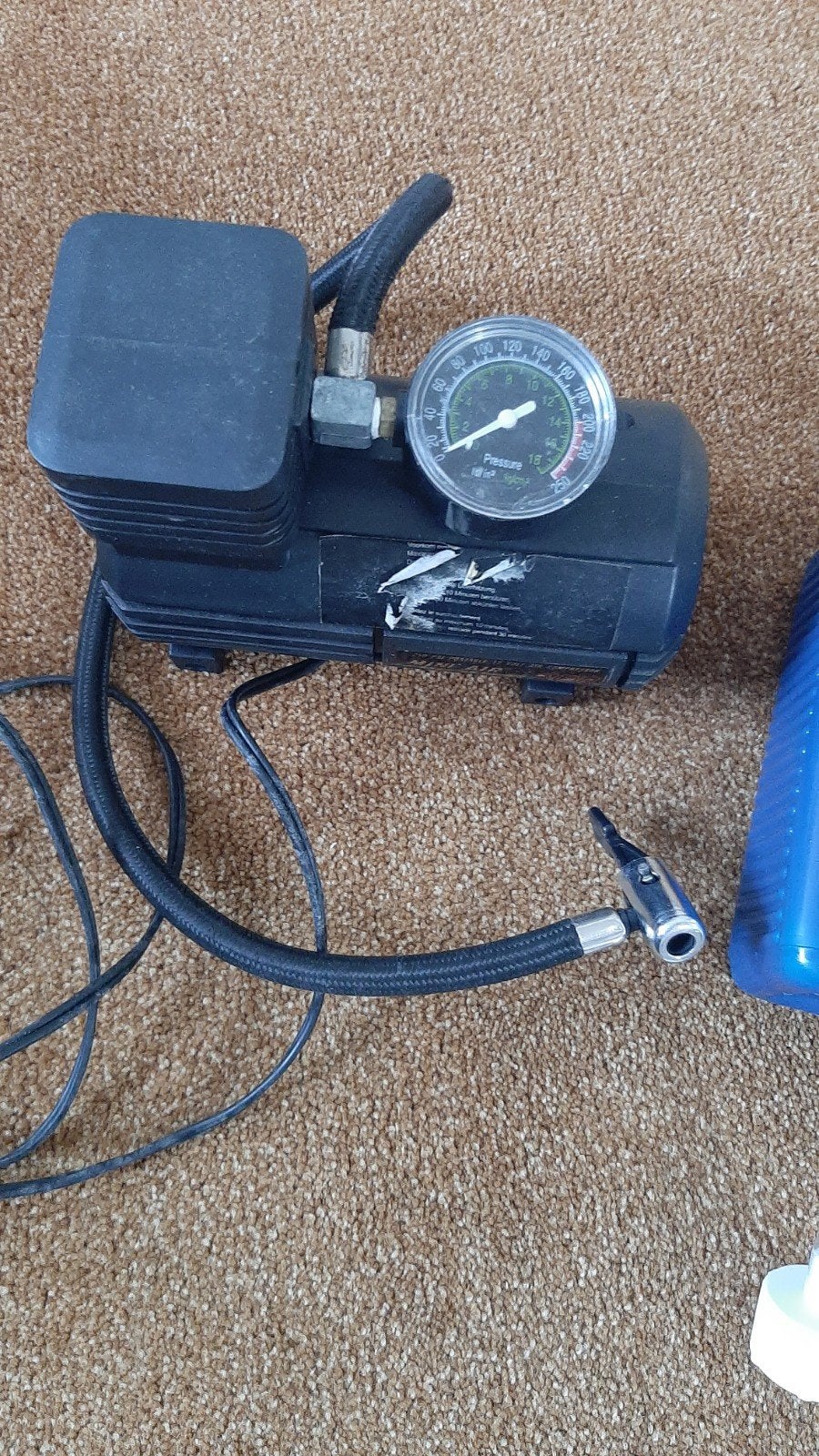 Terra-S Mini-Kompressor met bandendichtgel, Ophalen, Gebruikt, 10 bar of meer, Minder dan 200 liter/min