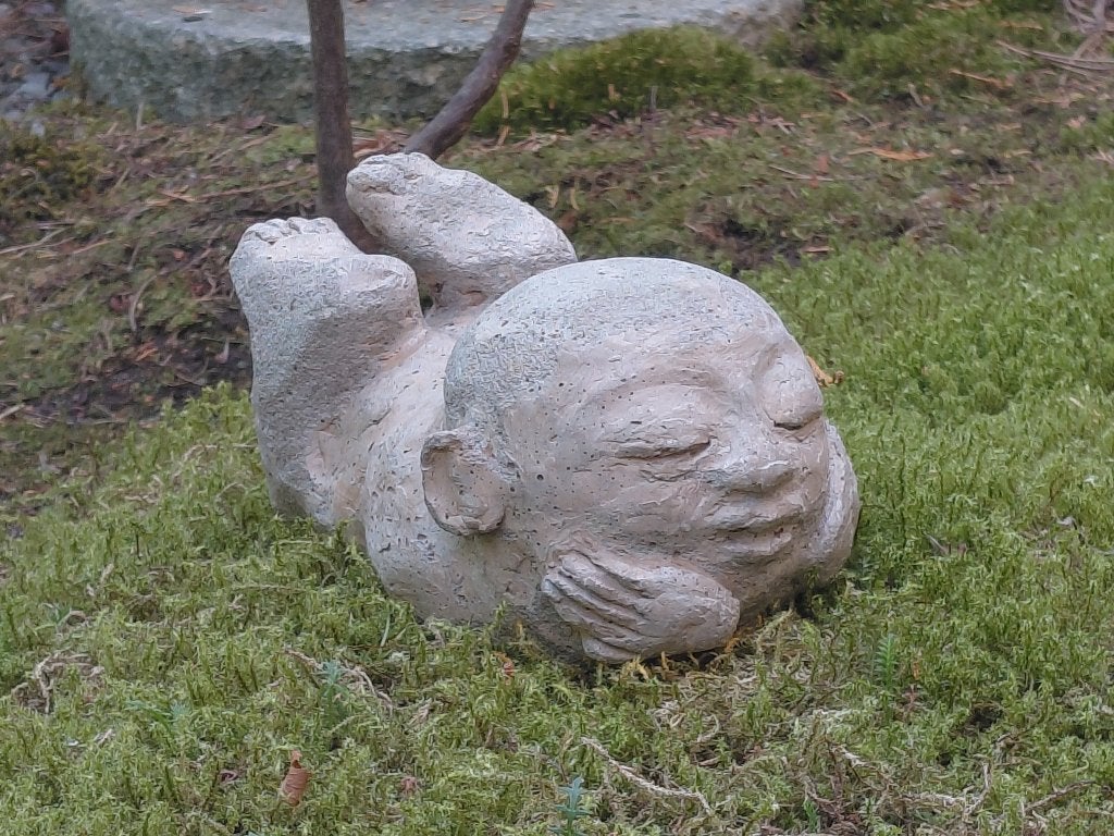 Japans Jizo beeldje – gietsteen (4), Ophalen of Verzenden, Steen/keramiek