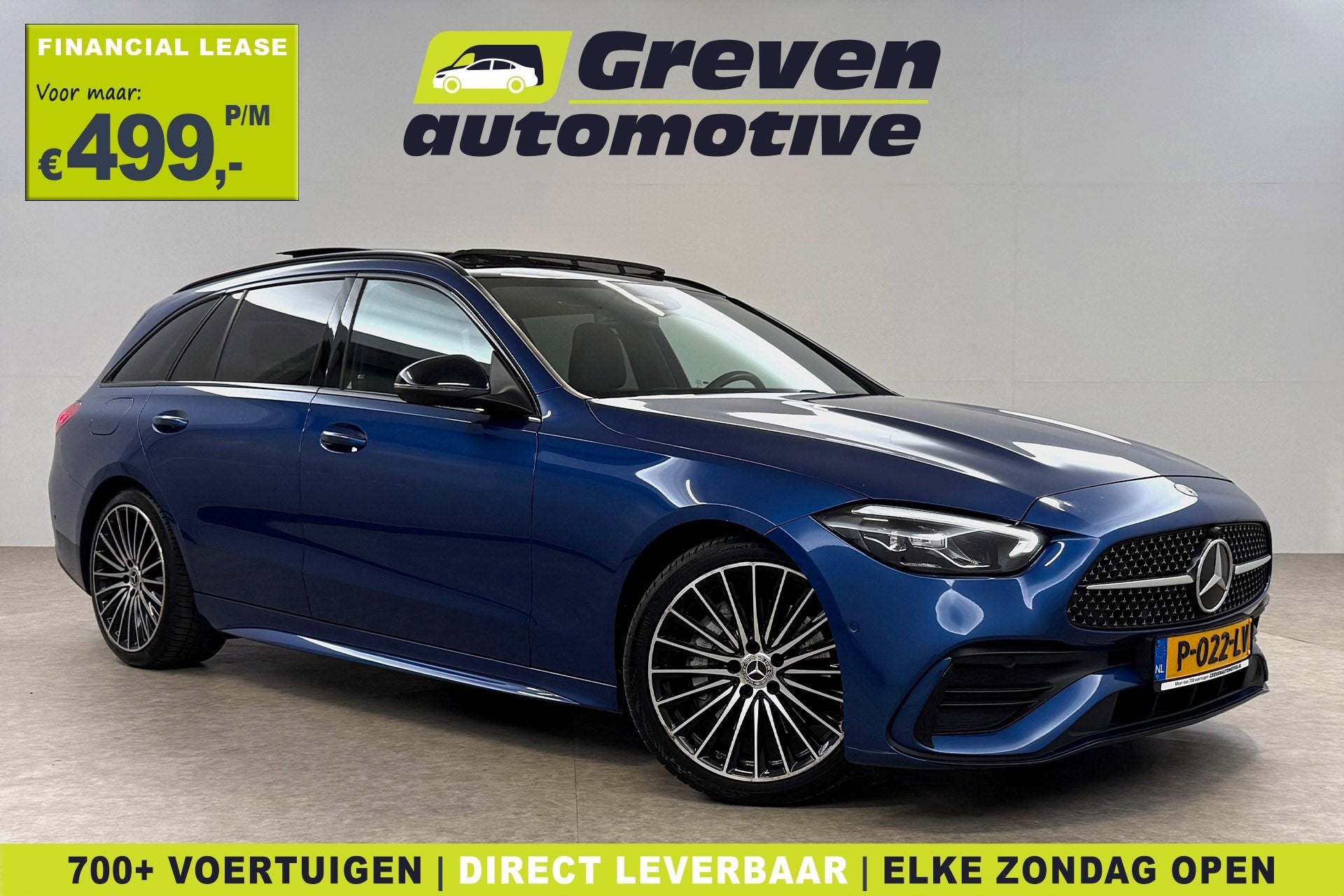 Mercedes-Benz C-Klasse Estate 200 AMG Line | Pano | Sfeer |, Auto's, Automaat, Euro 6, 4 cilinders, Blauw
