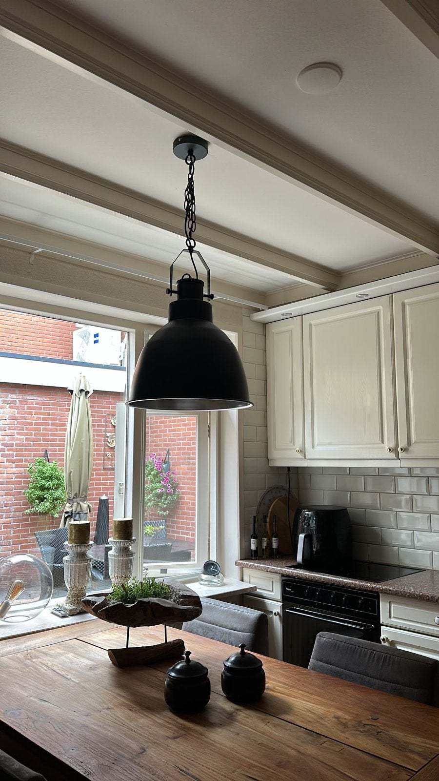 Stoere Zwarte Industriële Hanglamp, Ophalen, Gebruikt, Metaal, E27 (groot)