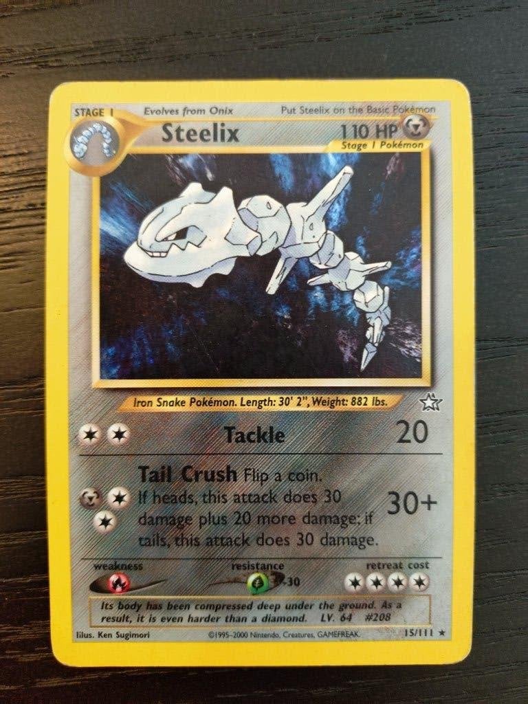 Pokémon Steelix 15/111 Neo Genesis Holo – Vintage WOTC, Verzenden, Gebruikt, Losse kaart, Foil