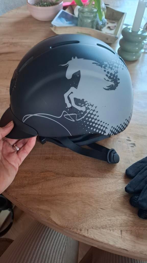 Horze paardrijcap en paardrij handschoenen, Dieren en Toebehoren, Paardrijkleding, Ophalen, Dressuur, Cap