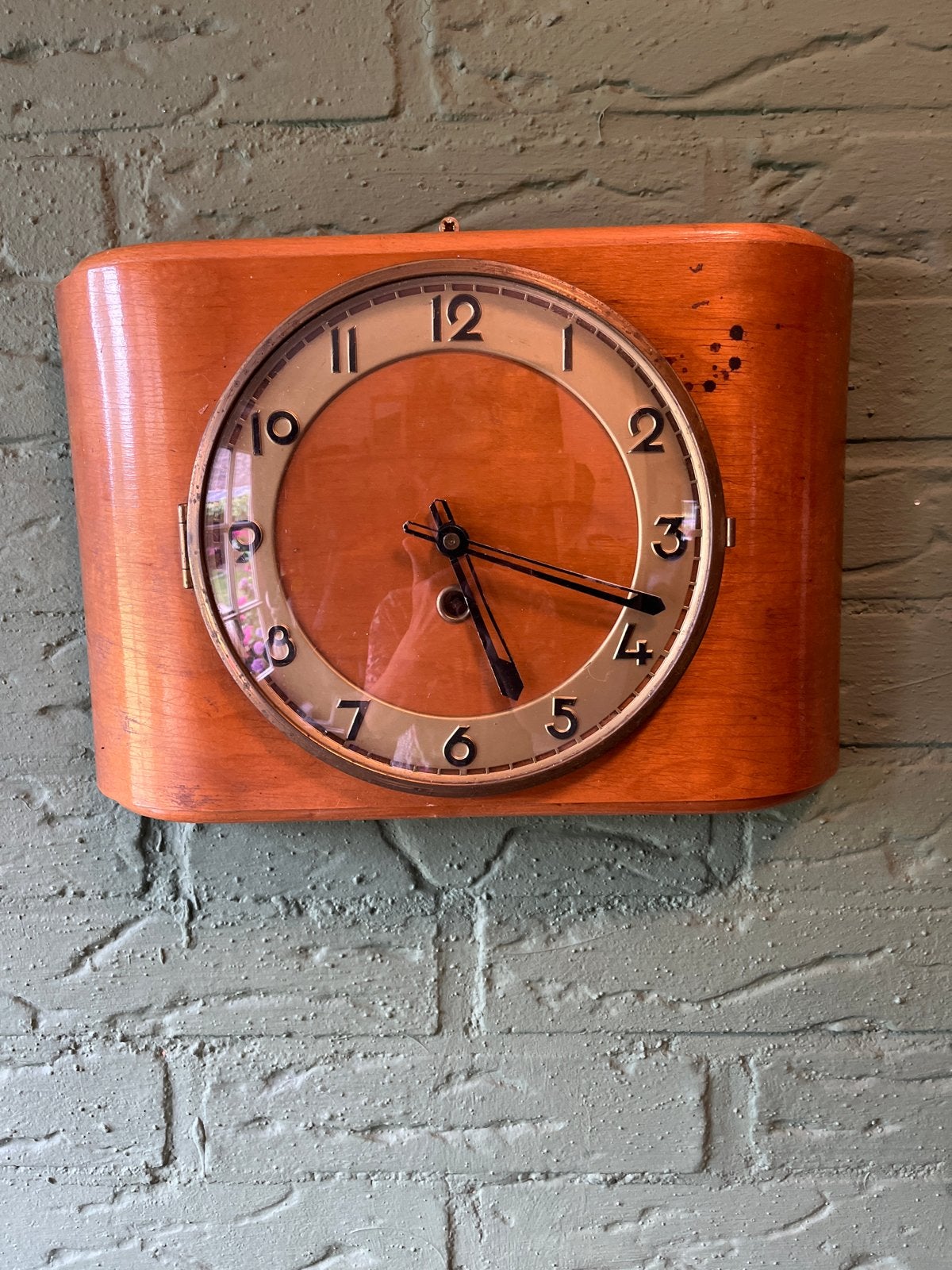 Vintage houten wandklok - Klassiek design, Ophalen of Verzenden