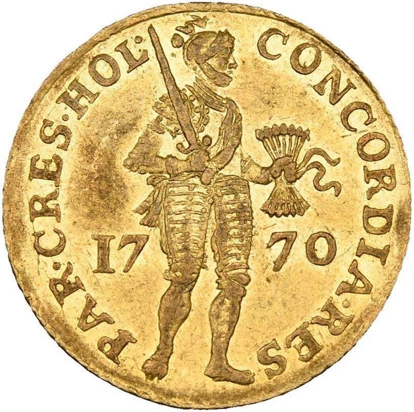 Gouden dukaat Holland 1770 AU53, Vóór koninkrijk, Verzenden, Losse munt, Goud