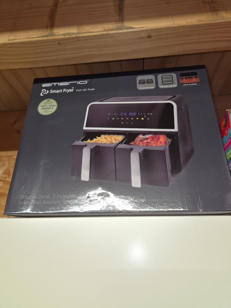 Emerio Smart Fryer - Dubbele Zone Airfryer, Witgoed en Apparatuur, Airfryers, Ophalen, Nieuw, Airfryer, 1500 gram of meer